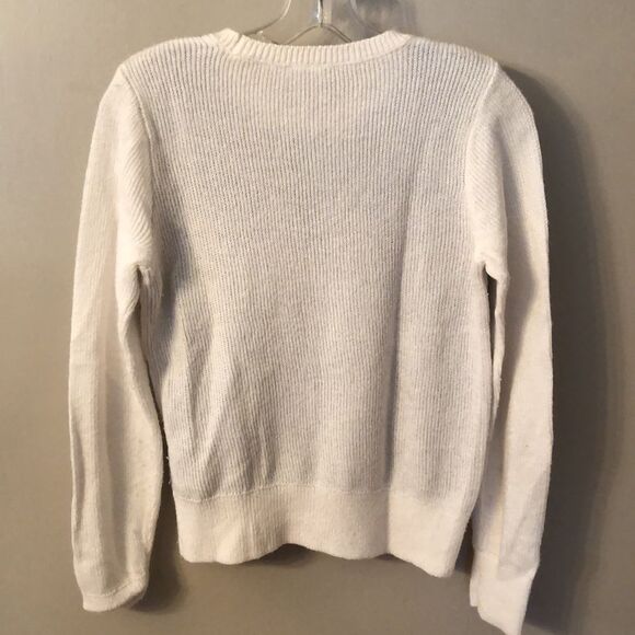 ABERCROMBIE KIDS SIZE 15/16 WHITE BLUE ARGYLE LONG SLEEVE COTTON BLEND SWEATER - Picture 3 of 6